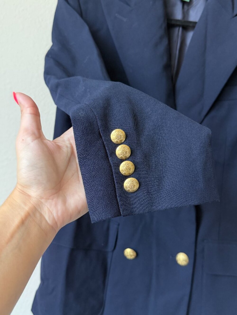 Lauren Ralph Lauren Old Money Navy Wool Double Breasted Blazer Size 8P - Picture 4 of 7